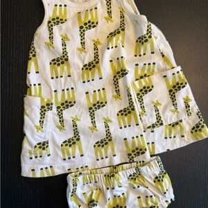 Hanna Andersson Yellow Giraffe Baby Dress Set